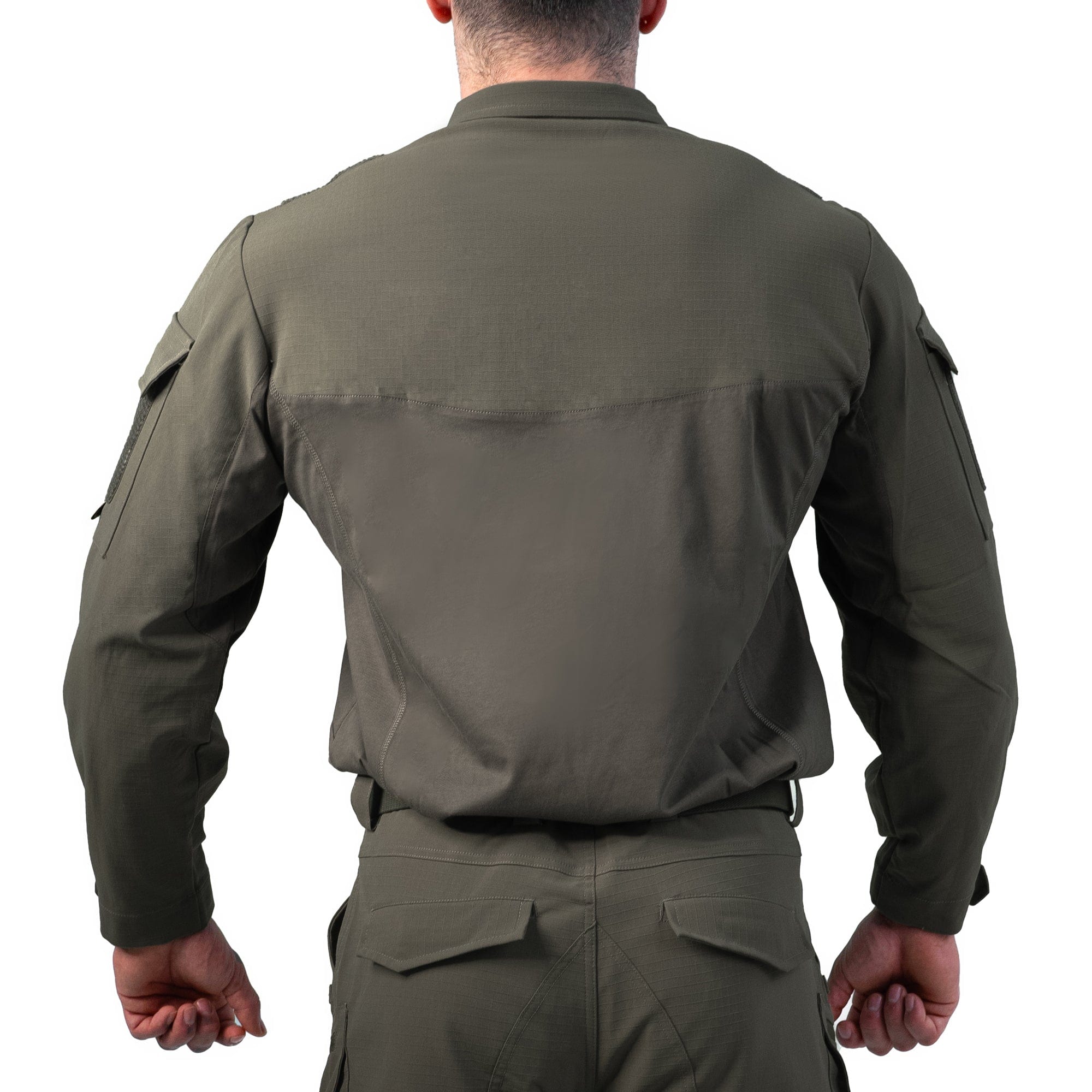 CoolingX_Tactical_Shirt-Product_image_of_model_back_-_green