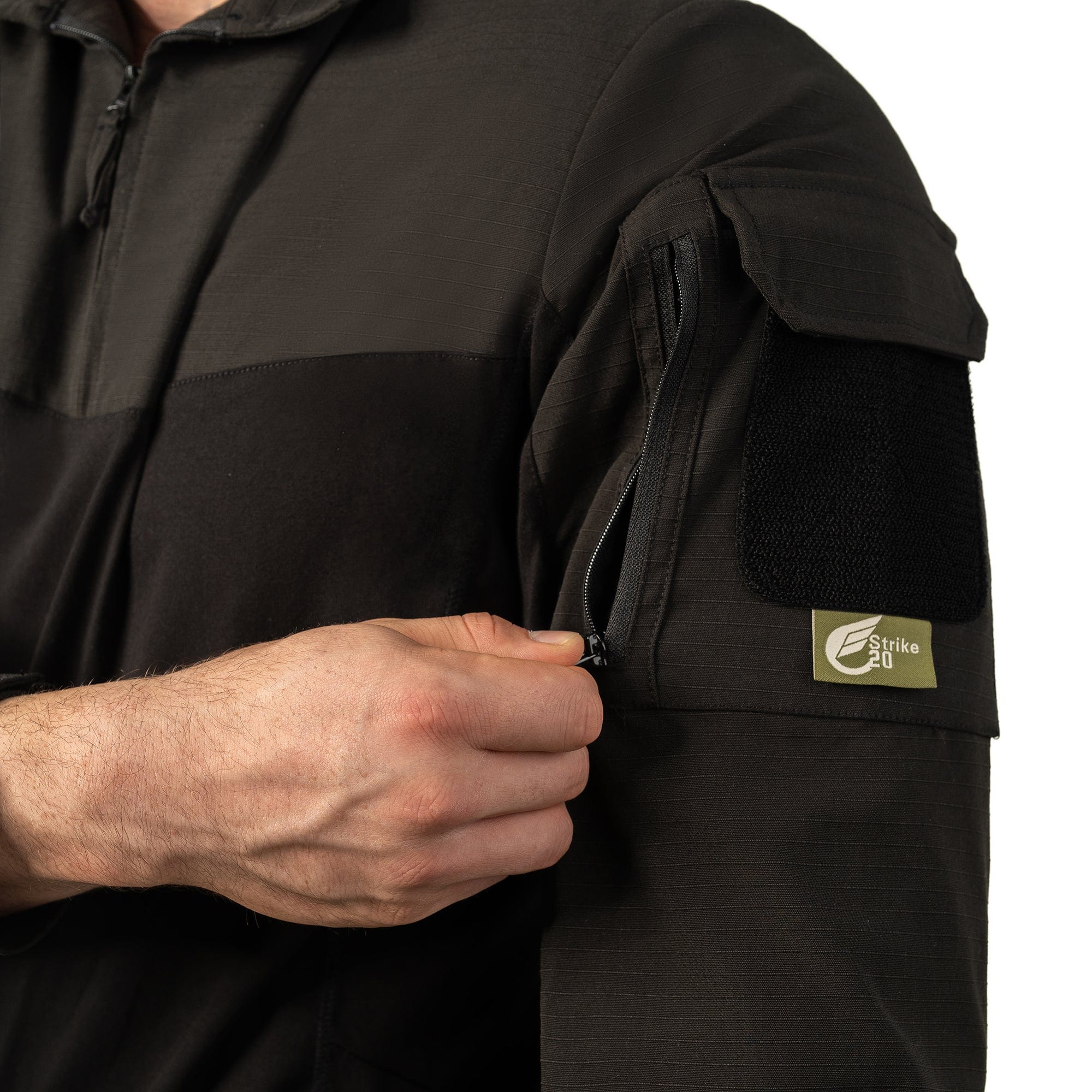CoolingX Tactical Shirt-Zipper details - black